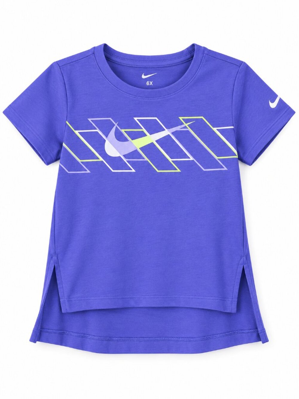 Nike Girls The Nike Tee Size 6X Purple Graphic Swoosh Shirt NWT Athletic